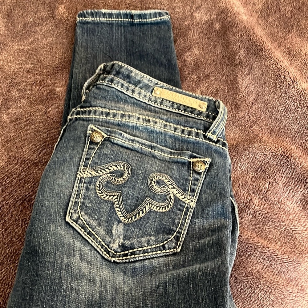 Limited Express Rerock Blue Skinny Straight Leg Jeans Classic Style size 2R